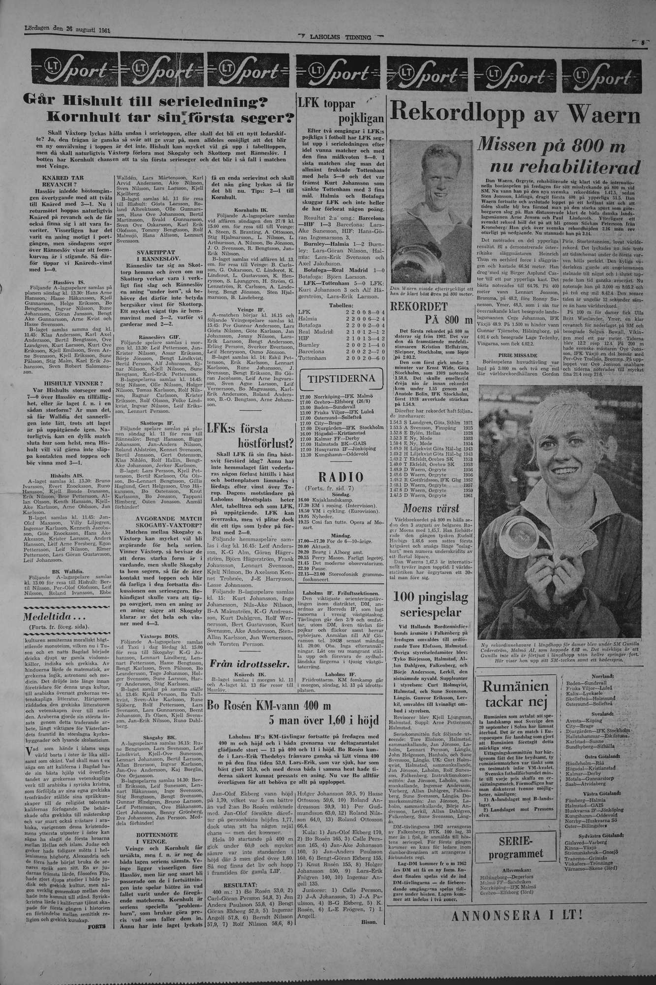 Laholms Tidning Lördag 26 augusti 1961, sida 5