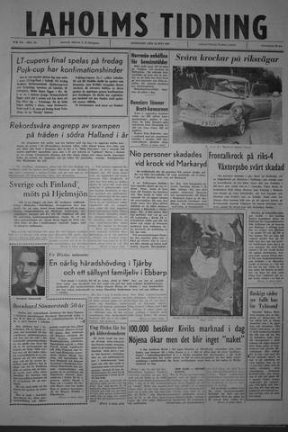 Förstasidan, Onsdag 26 juli 1961