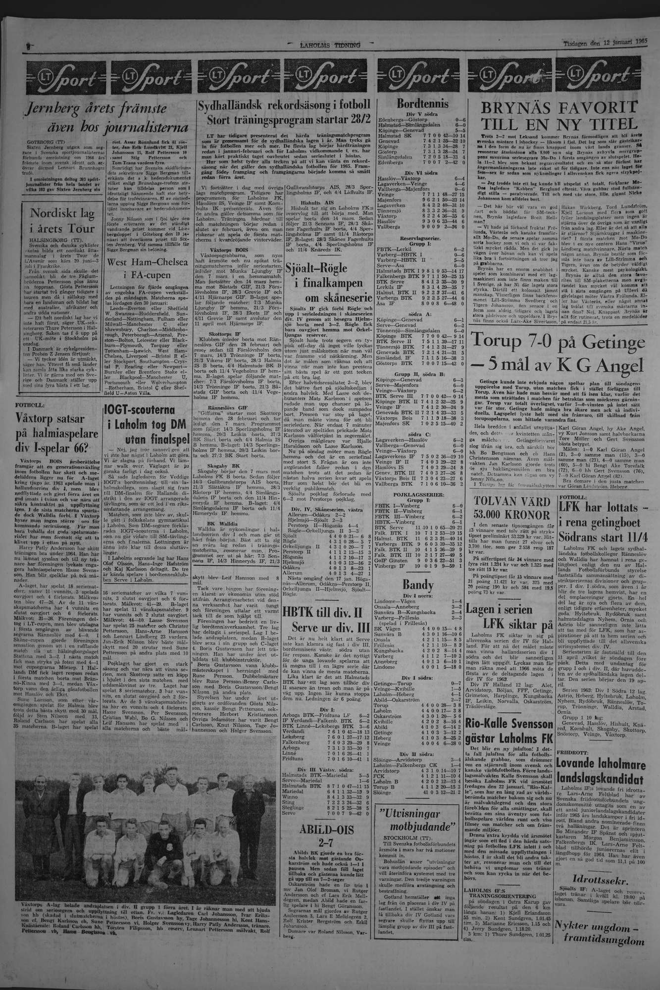 Laholms Tidning Tisdag 12 januari 1965, sida 6