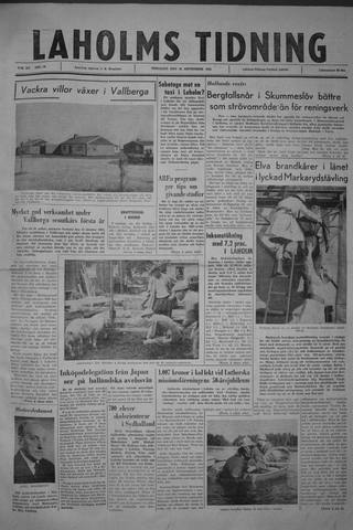 Förstasidan, Tisdag 26 september 1961