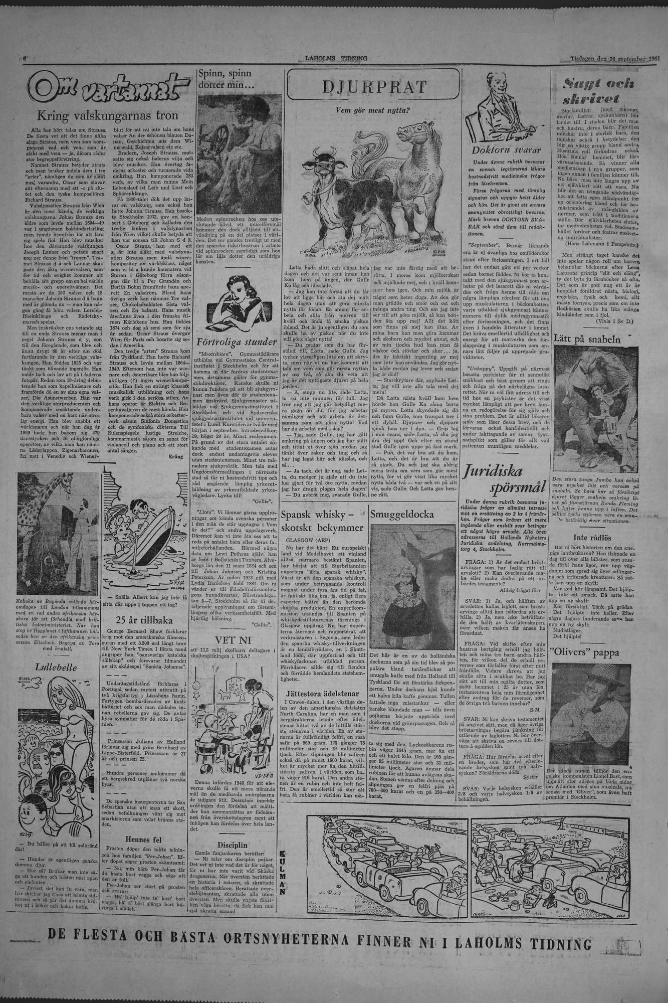 Laholms Tidning Tisdag 26 september 1961, sida 6