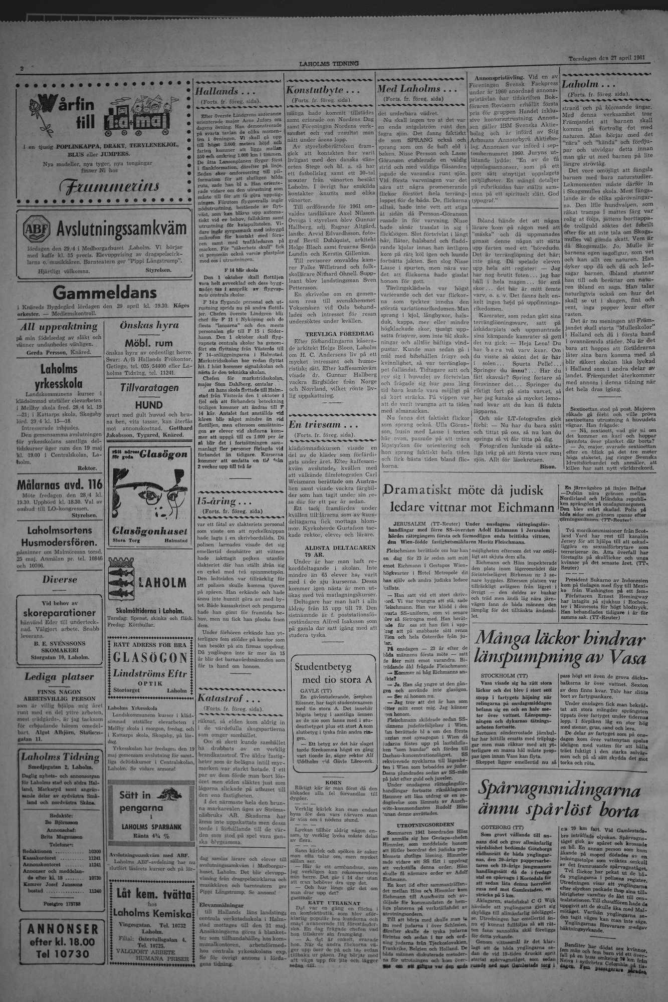 Laholms Tidning Torsdag 27 april 1961, sida 2