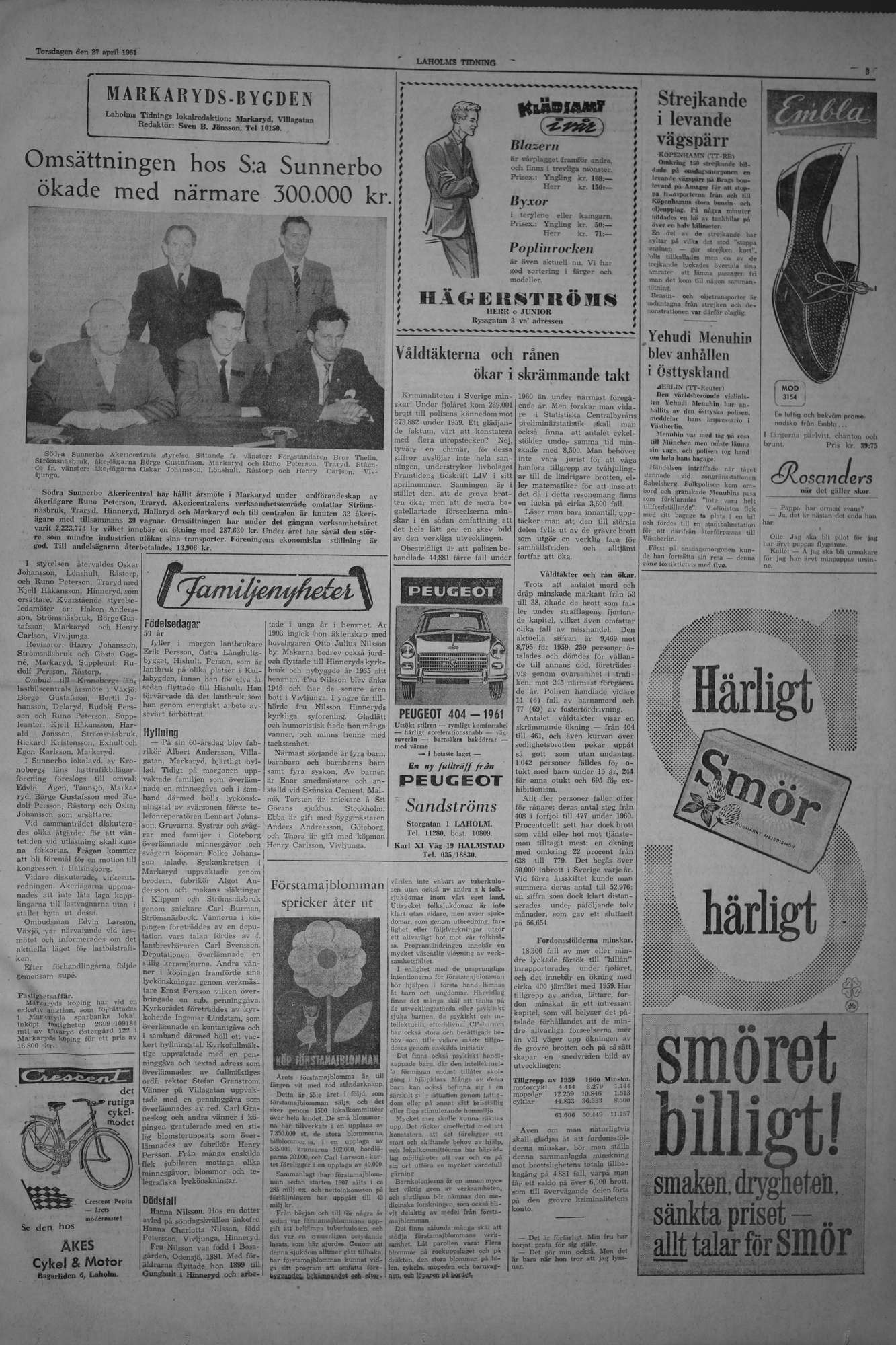 Laholms Tidning Torsdag 27 april 1961, sida 3