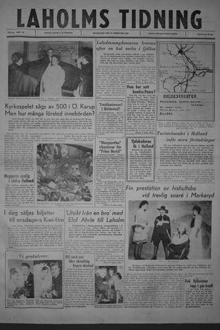Förstasidan, Måndag 27 februari 1961