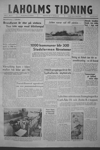 Förstasidan, Fredag 27 januari 1961