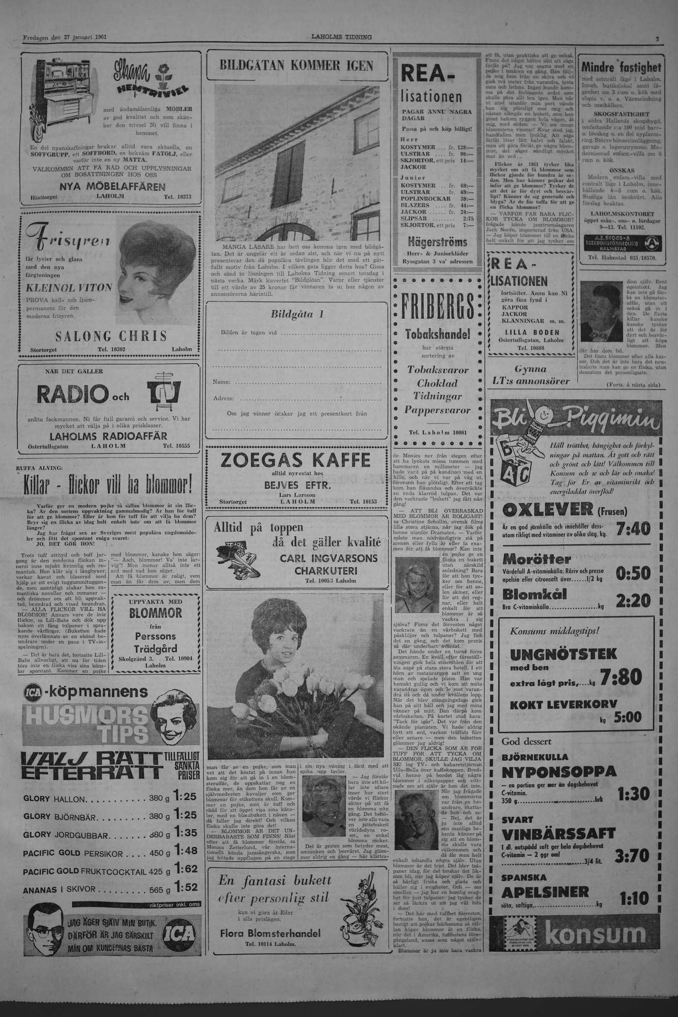 Laholms Tidning Fredag 27 januari 1961, sida 3