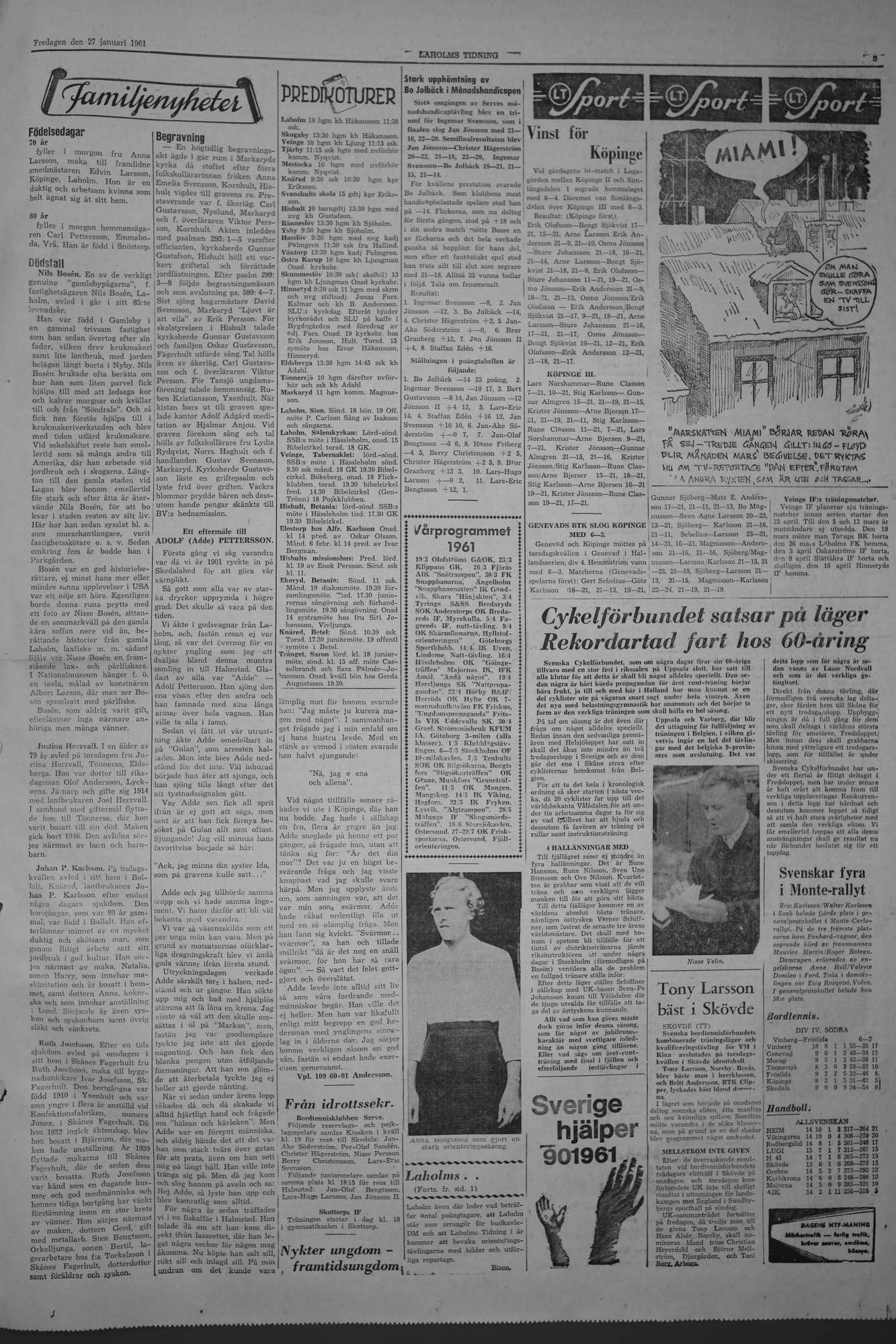 Laholms Tidning Fredag 27 januari 1961, sida 5
