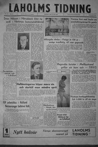 Förstasidan, Tisdag 27 juni 1961