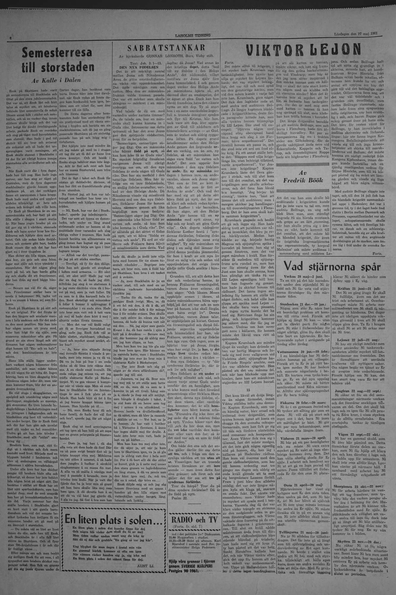 Laholms Tidning Lördag 27 maj 1961, sida 6