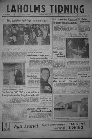 Förstasidan, Måndag 27 mars 1961