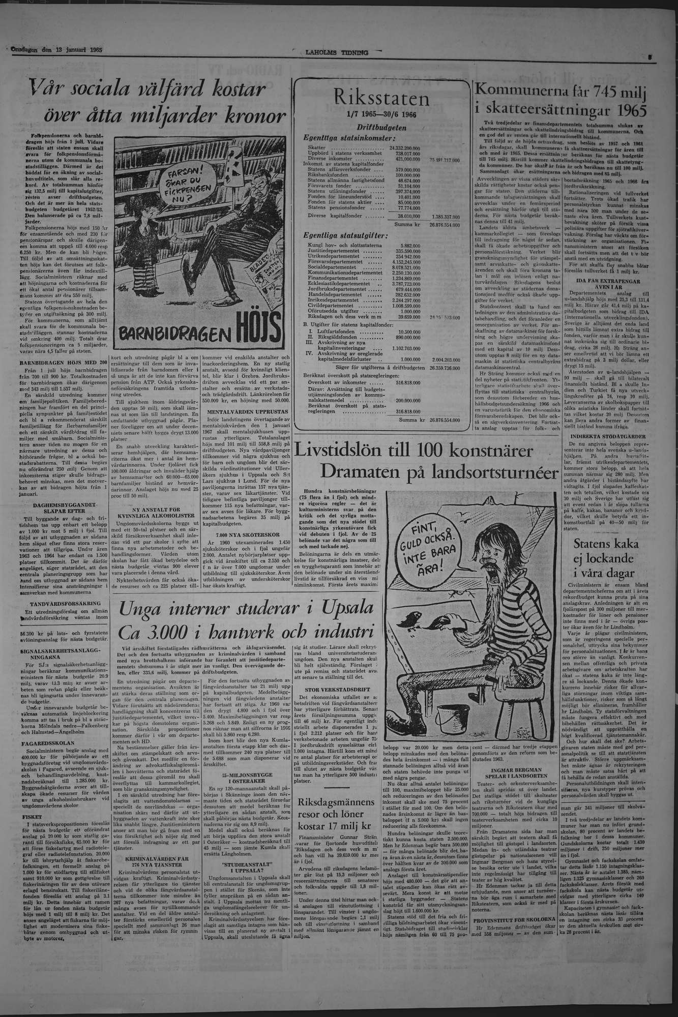 Laholms Tidning Onsdag 13 januari 1965, sida 5