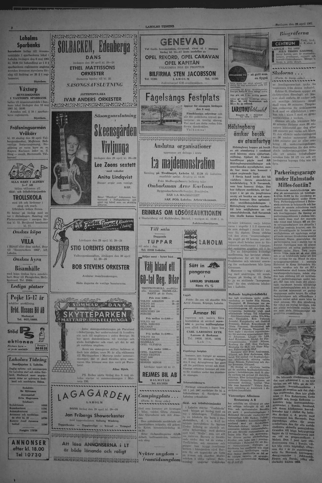 Laholms Tidning Fredag 28 april 1961, sida 2
