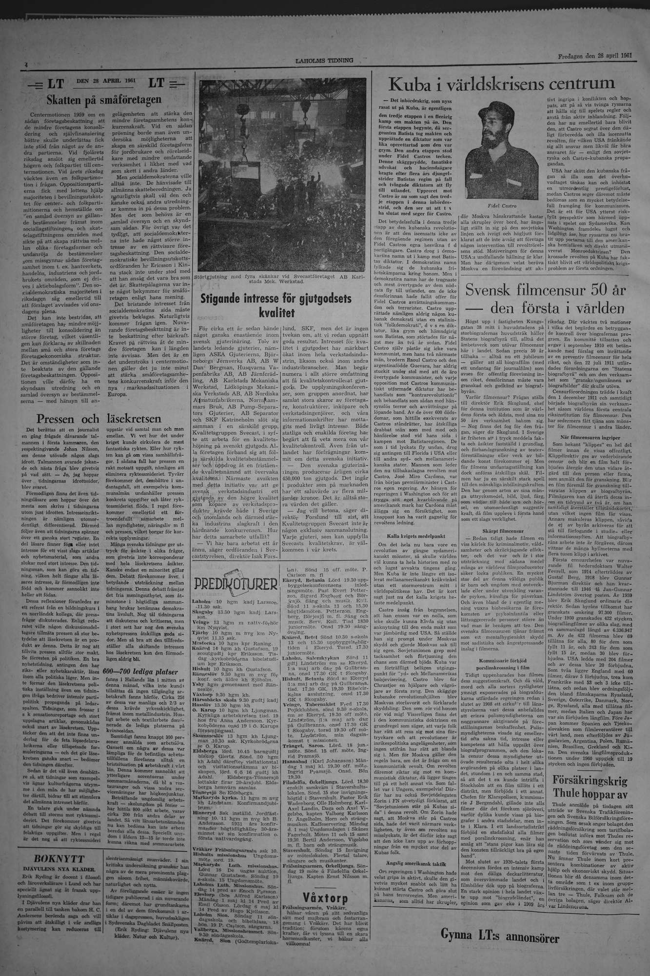 Laholms Tidning Fredag 28 april 1961, sida 4