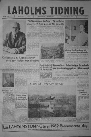 Förstasidan, Torsdag 28 december 1961