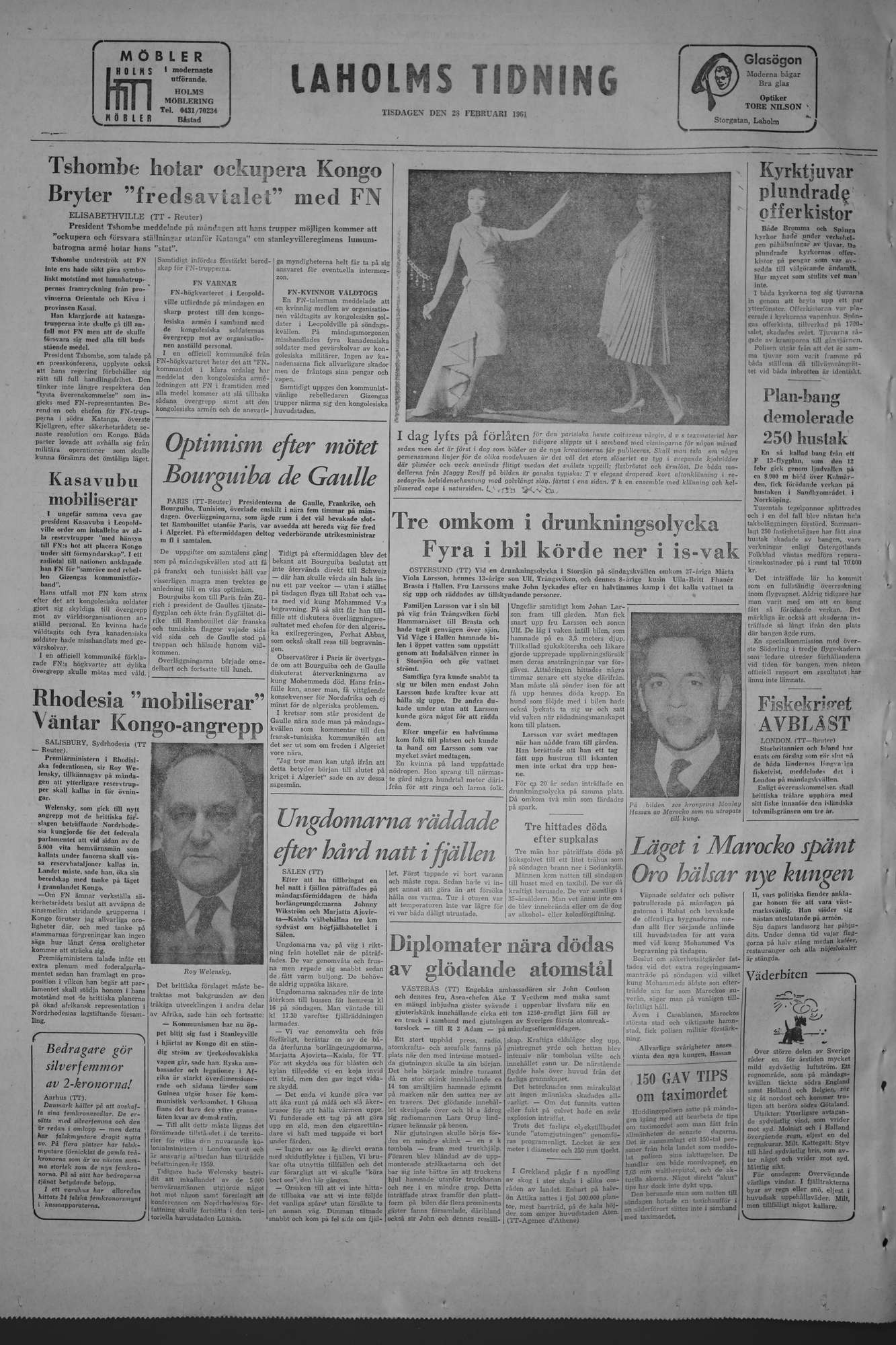 Laholms Tidning Tisdag 28 februari 1961, sida 8