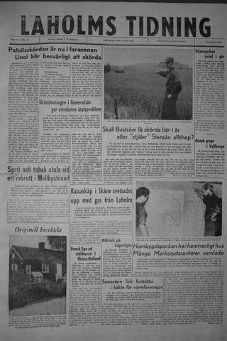 Förstasidan, Fredag 28 juli 1961