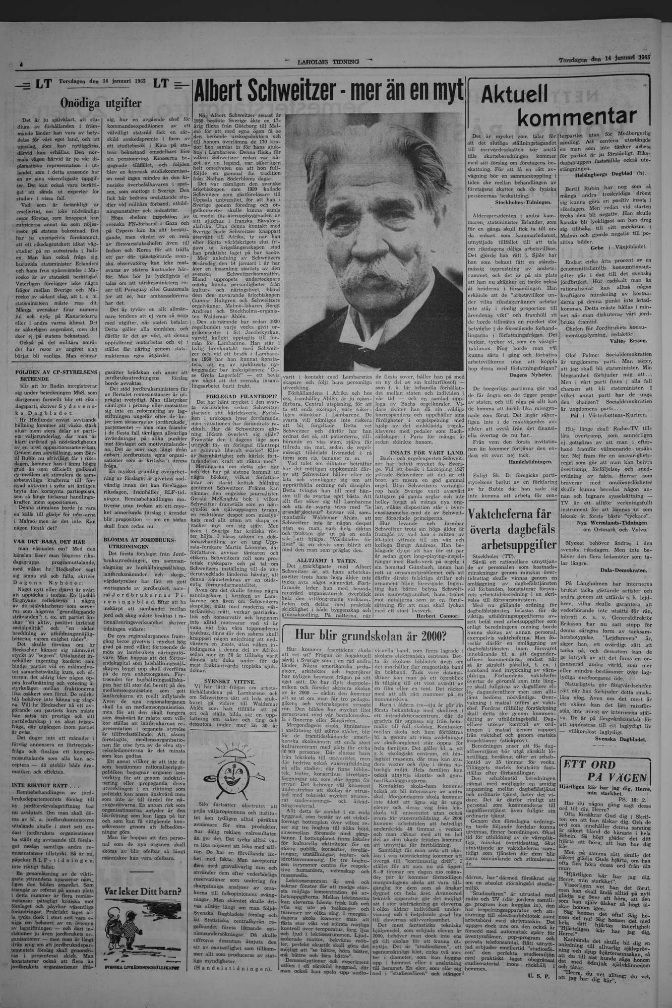 Laholms Tidning Torsdag 14 januari 1965, sida 4