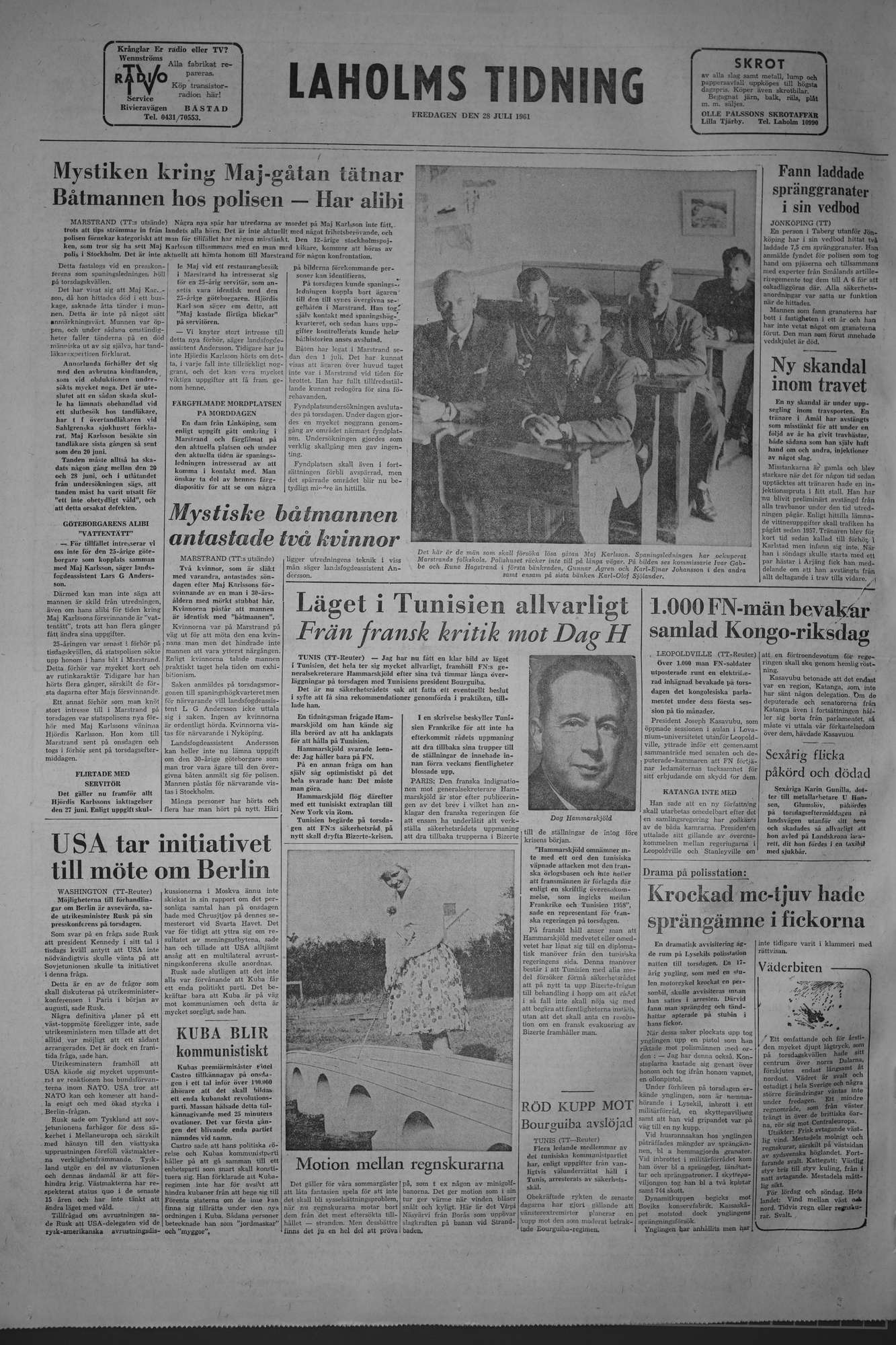 Laholms Tidning Fredag 28 juli 1961, sida 8