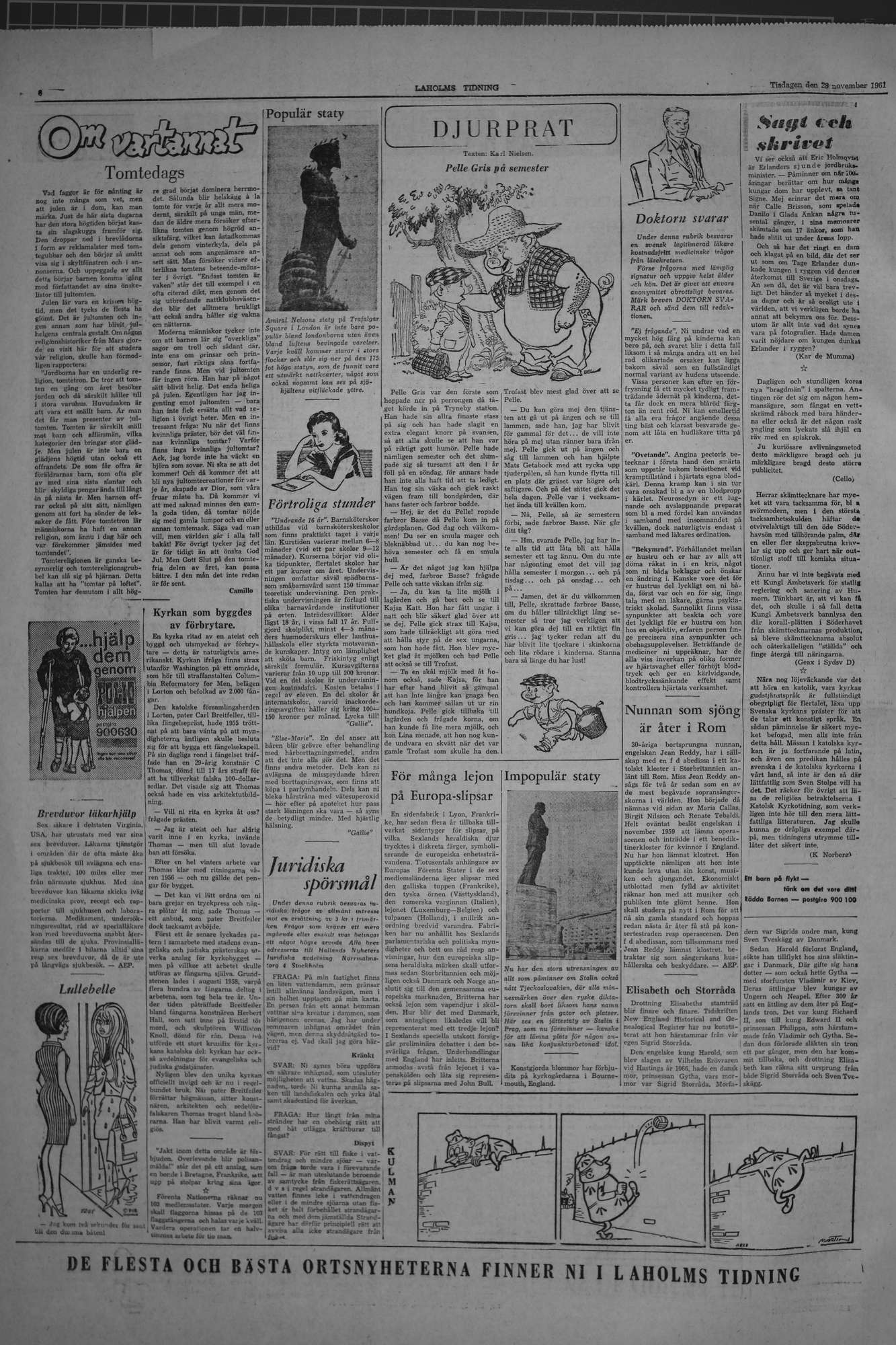 Laholms Tidning Tisdag 28 november 1961, sida 6