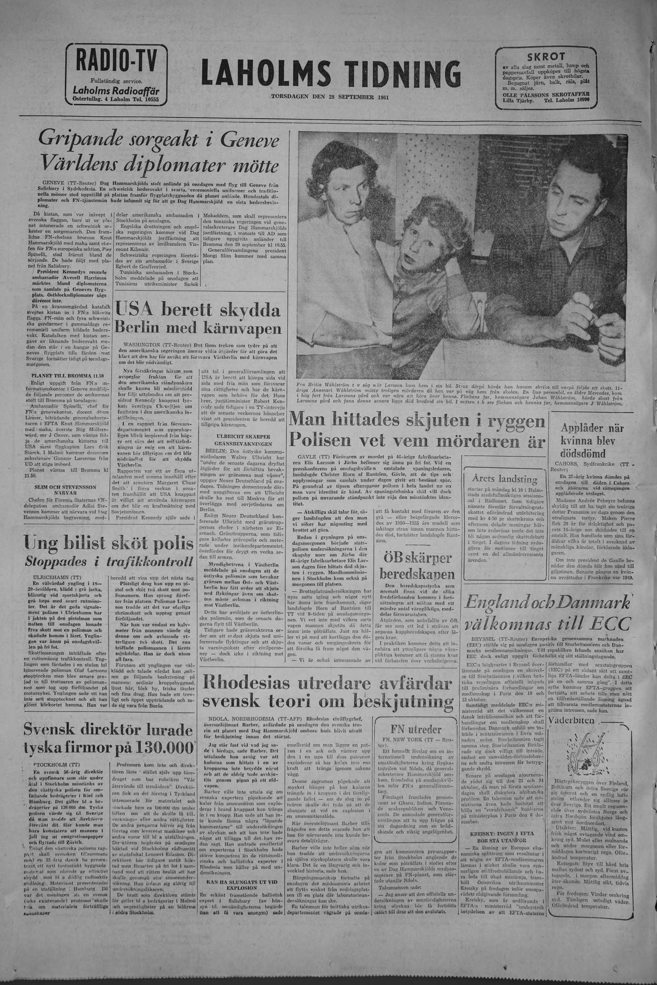 Laholms Tidning Torsdag 28 september 1961, sida 8