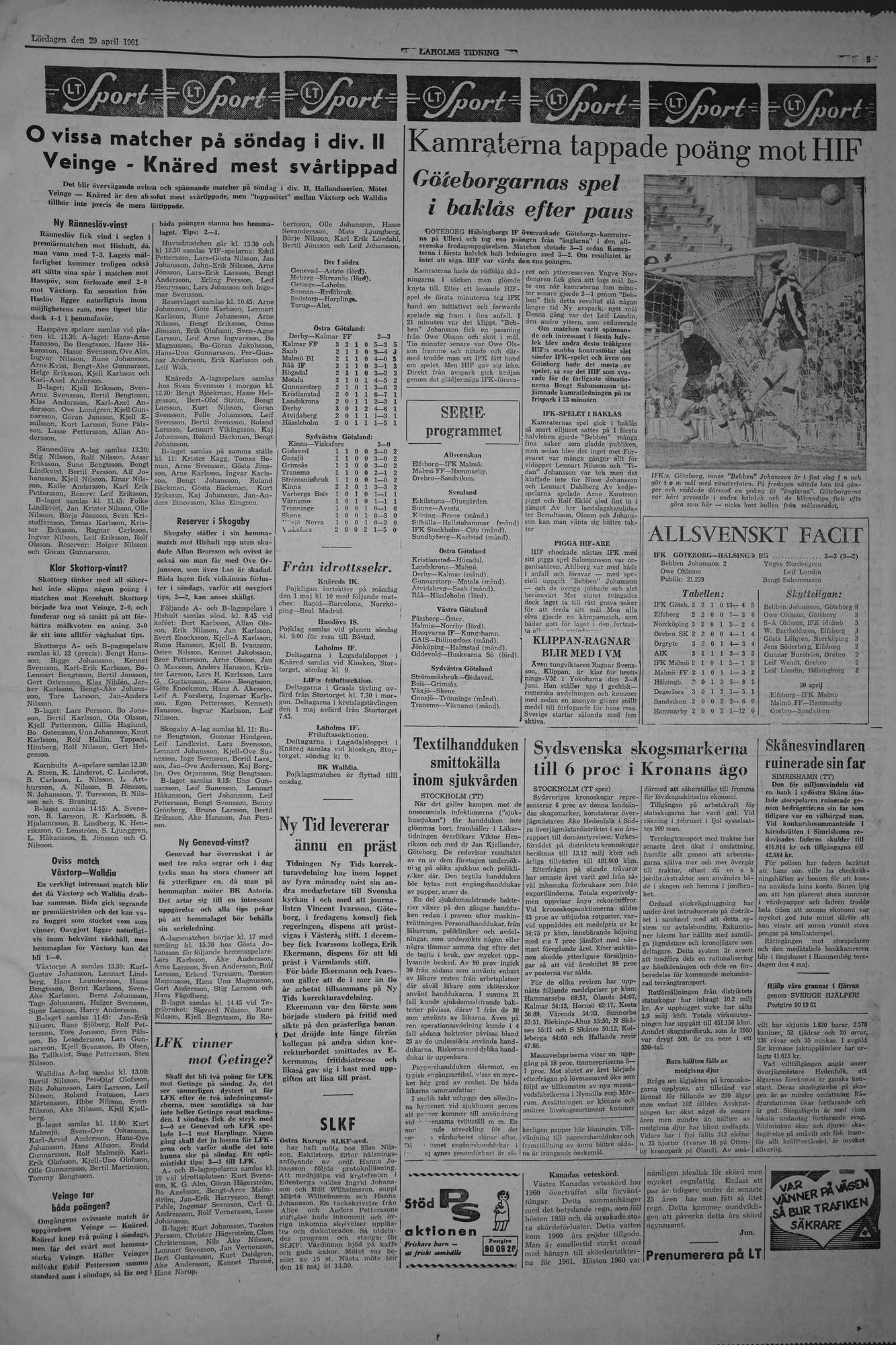 Laholms Tidning Lördag 29 april 1961, sida 5