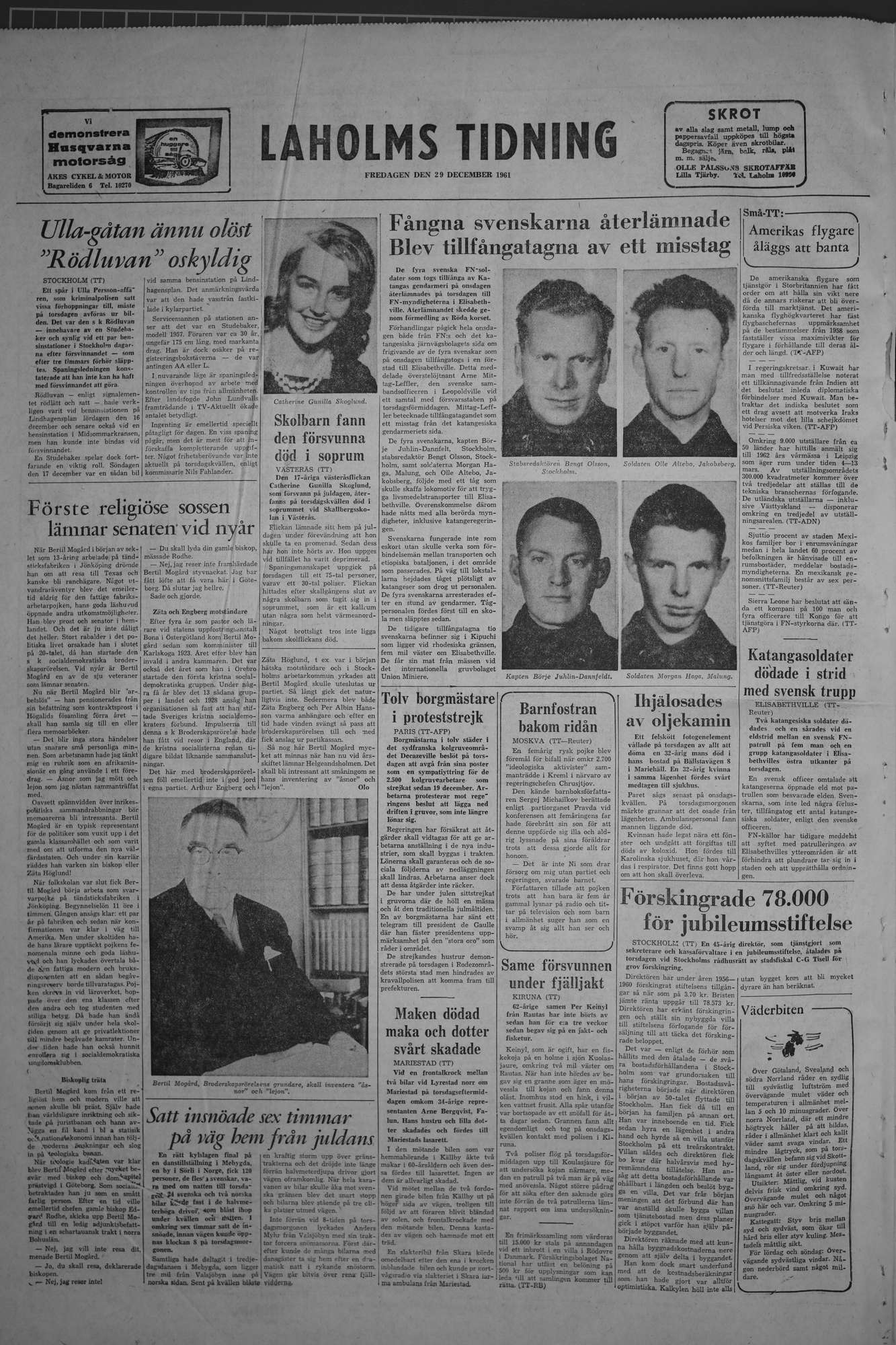 Laholms Tidning Fredag 29 december 1961, sida 8