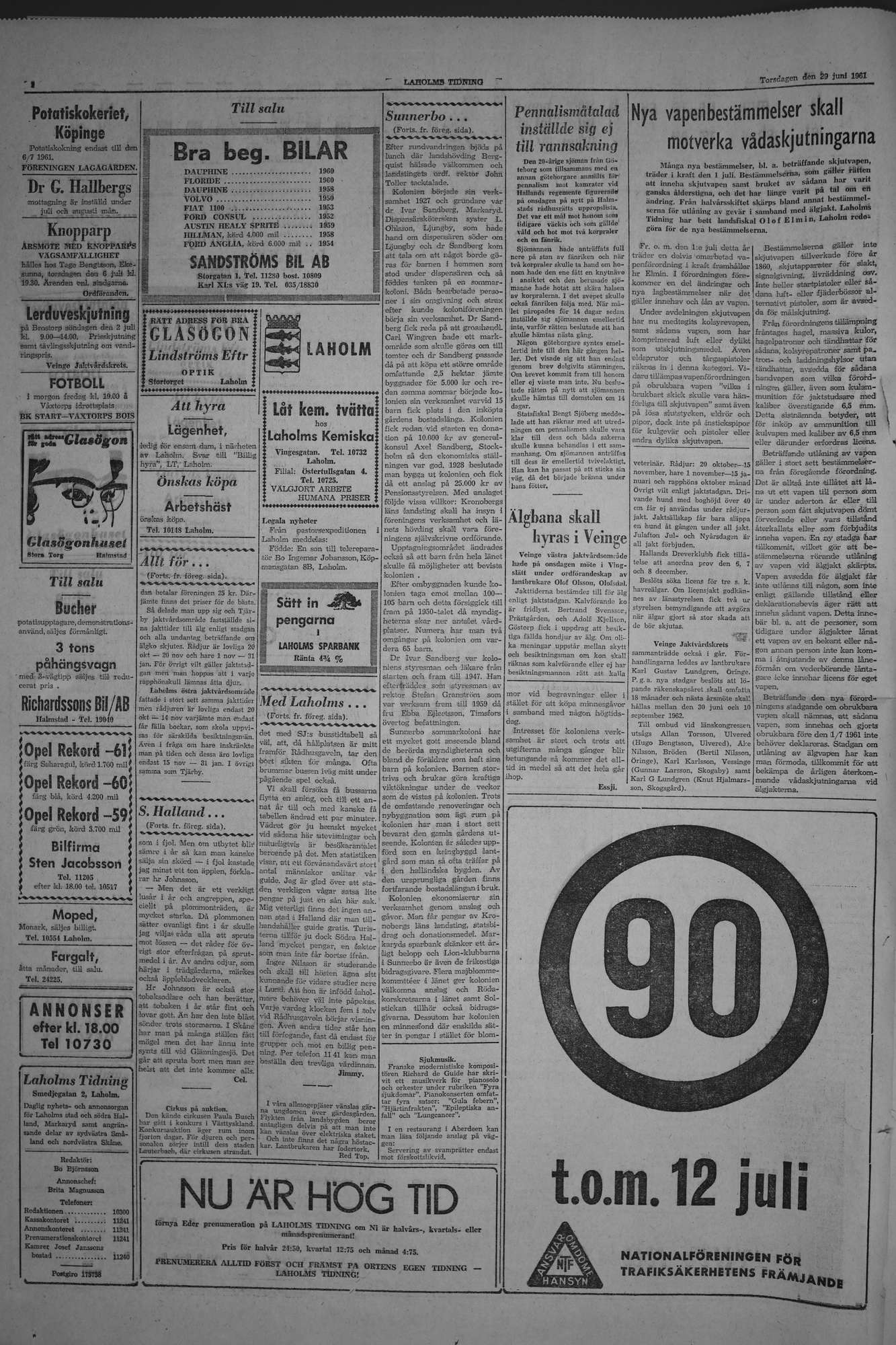 Laholms Tidning Torsdag 29 juni 1961, sida 2