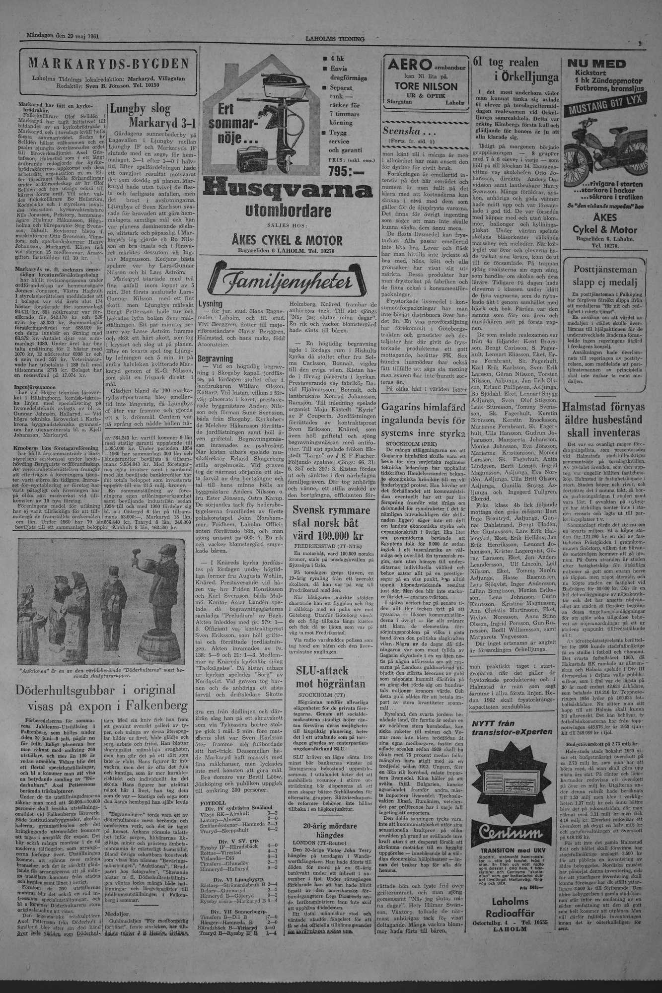 Laholms Tidning Måndag 29 maj 1961, sida 3