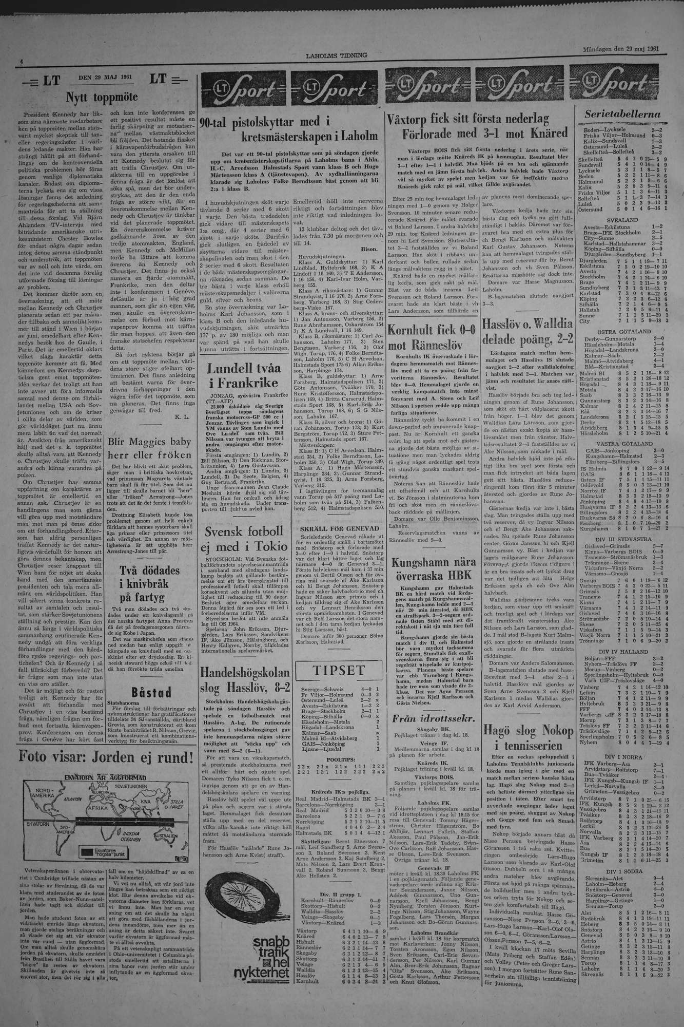 Laholms Tidning Måndag 29 maj 1961, sida 4