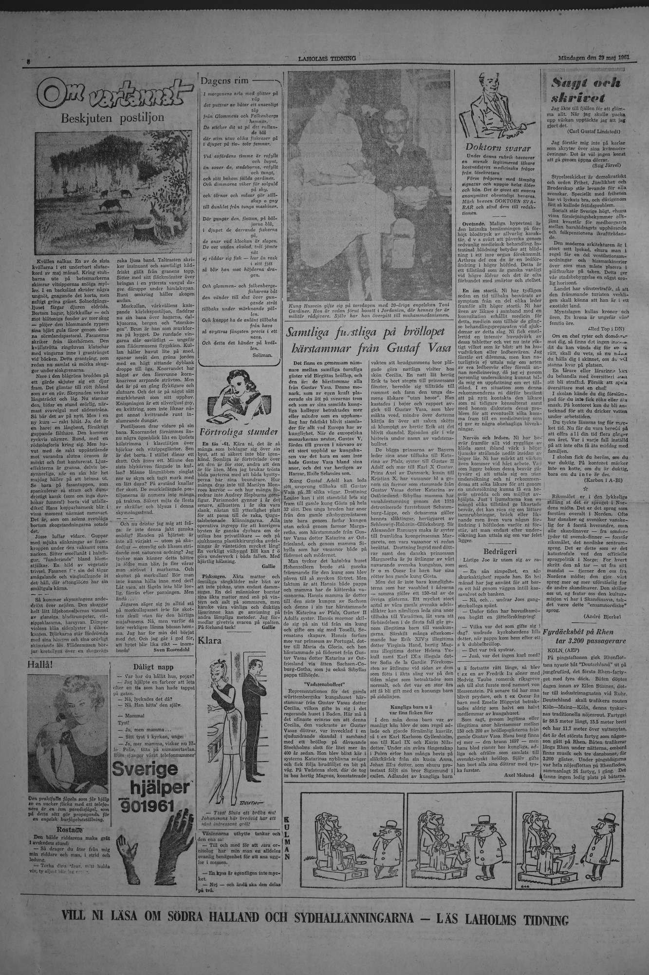 Laholms Tidning Måndag 29 maj 1961, sida 6