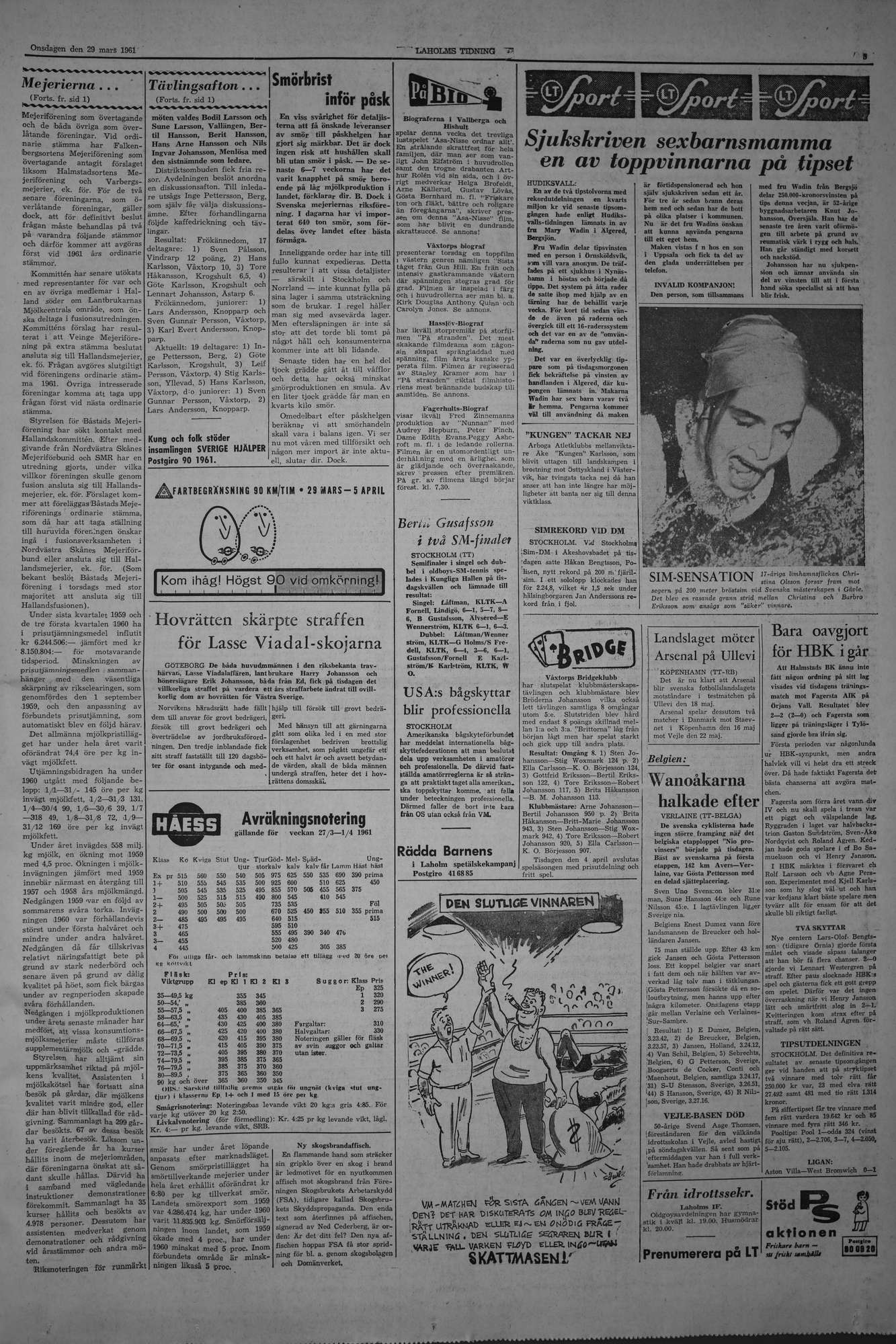 Laholms Tidning Onsdag 29 mars 1961, sida 5