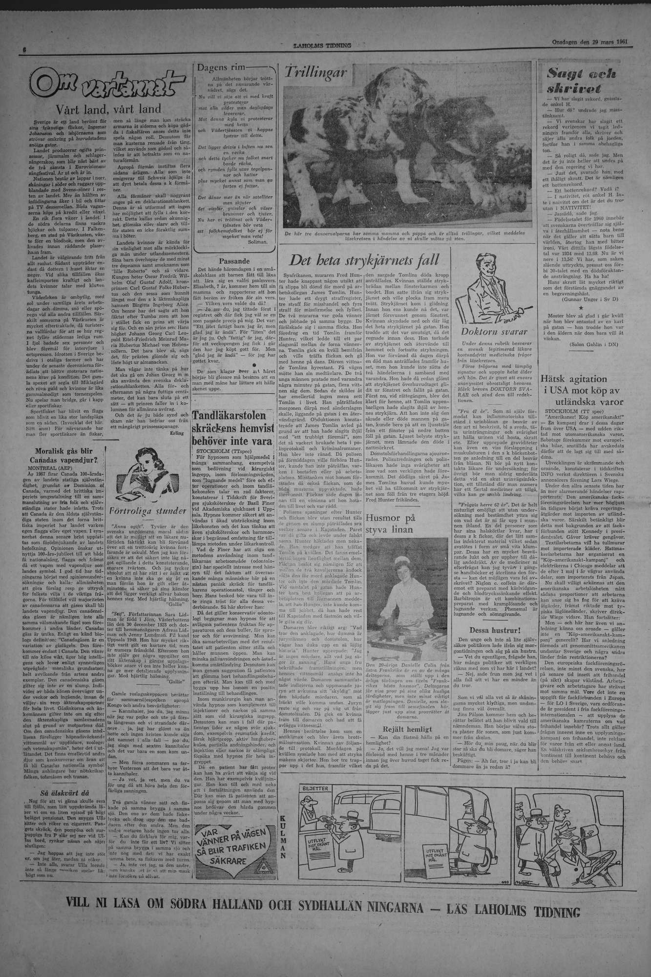 Laholms Tidning Onsdag 29 mars 1961, sida 6