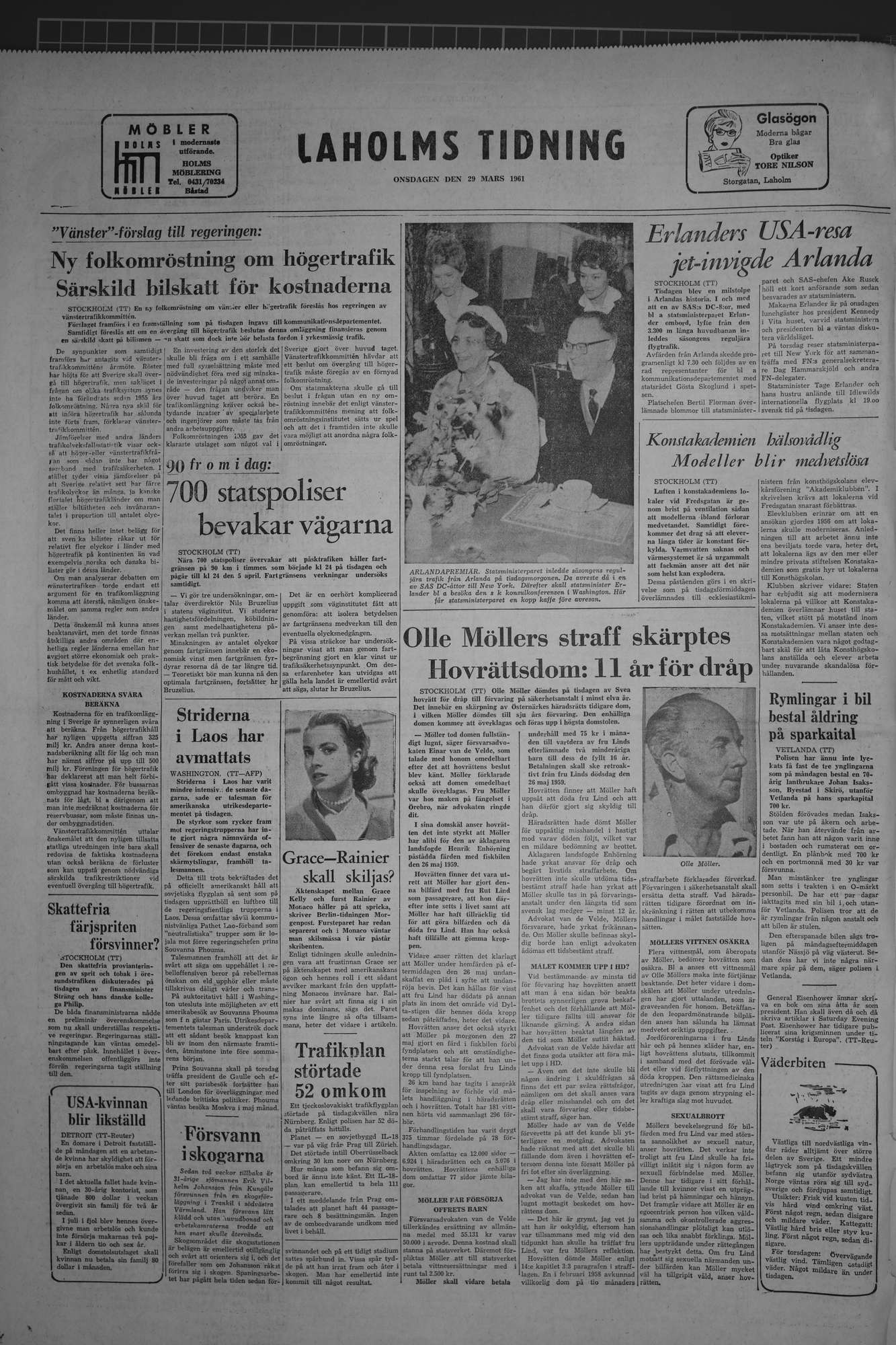 Laholms Tidning Onsdag 29 mars 1961, sida 8