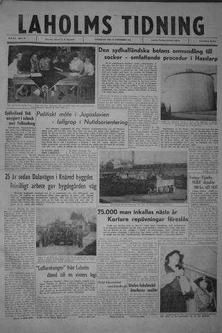 Förstasidan, Onsdag 29 november 1961