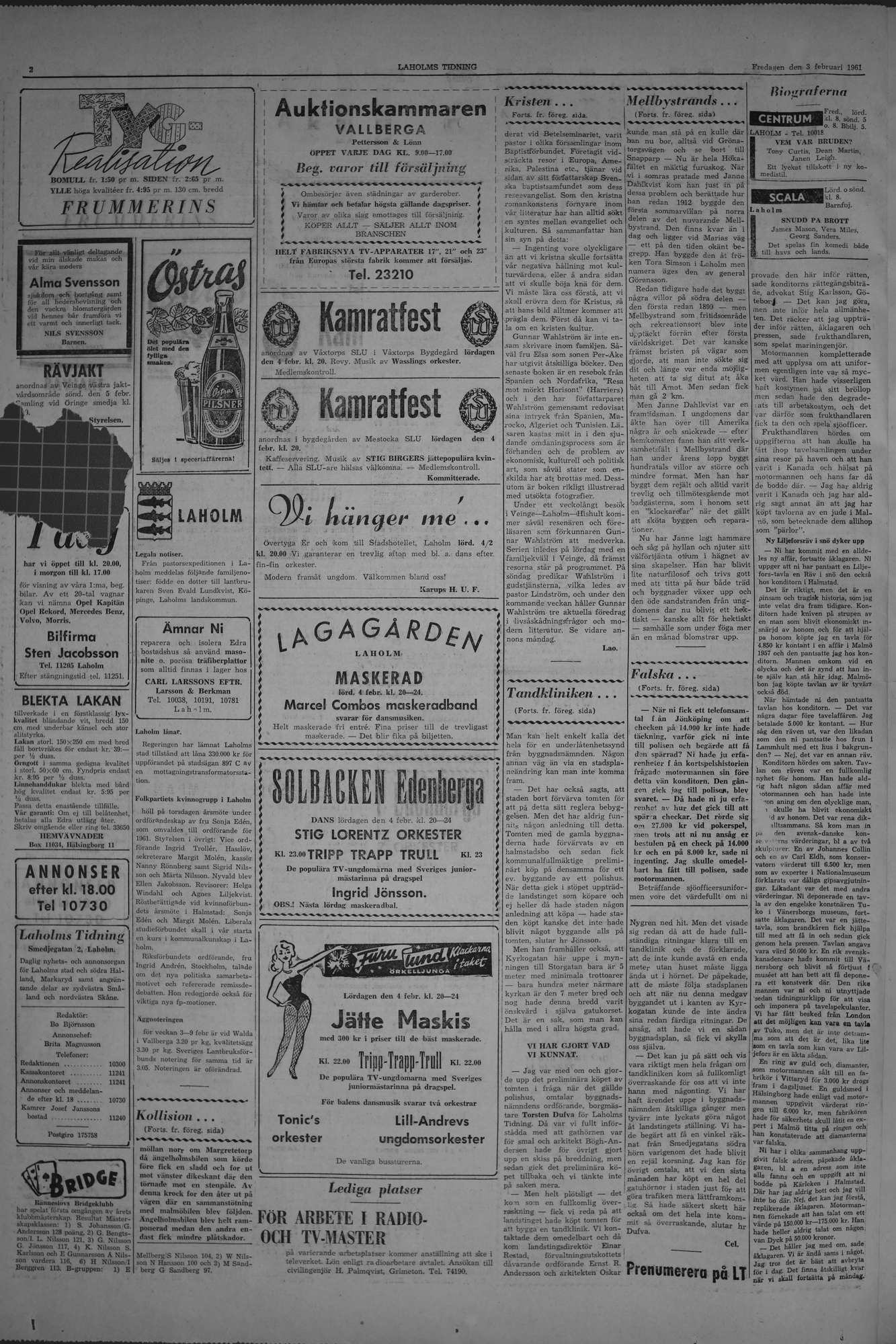 Laholms Tidning Fredag 3 februari 1961, sida 2