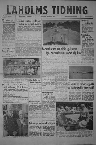 Förstasidan, Måndag 3 juli 1961