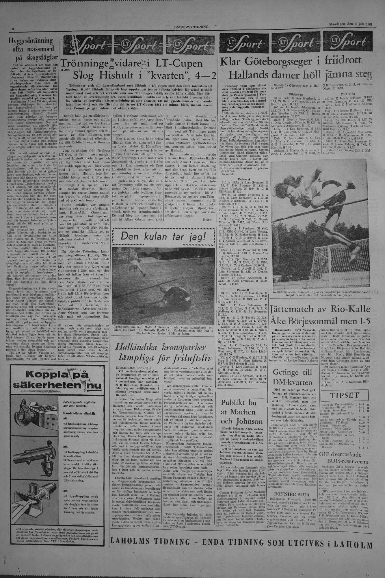 Laholms Tidning Måndag 3 juli 1961, sida 4