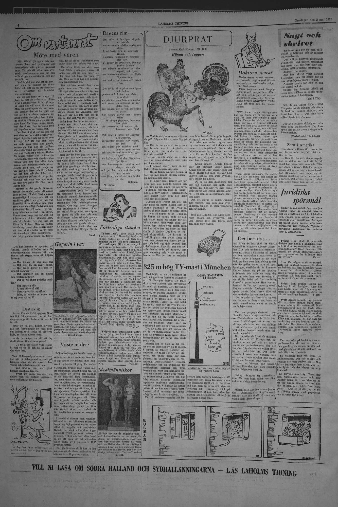 Laholms Tidning Onsdag 3 maj 1961, sida 6