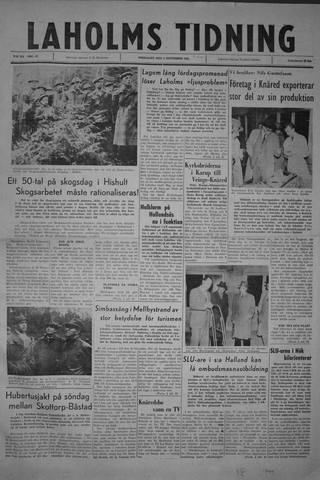 Förstasidan, Fredag 3 november 1961