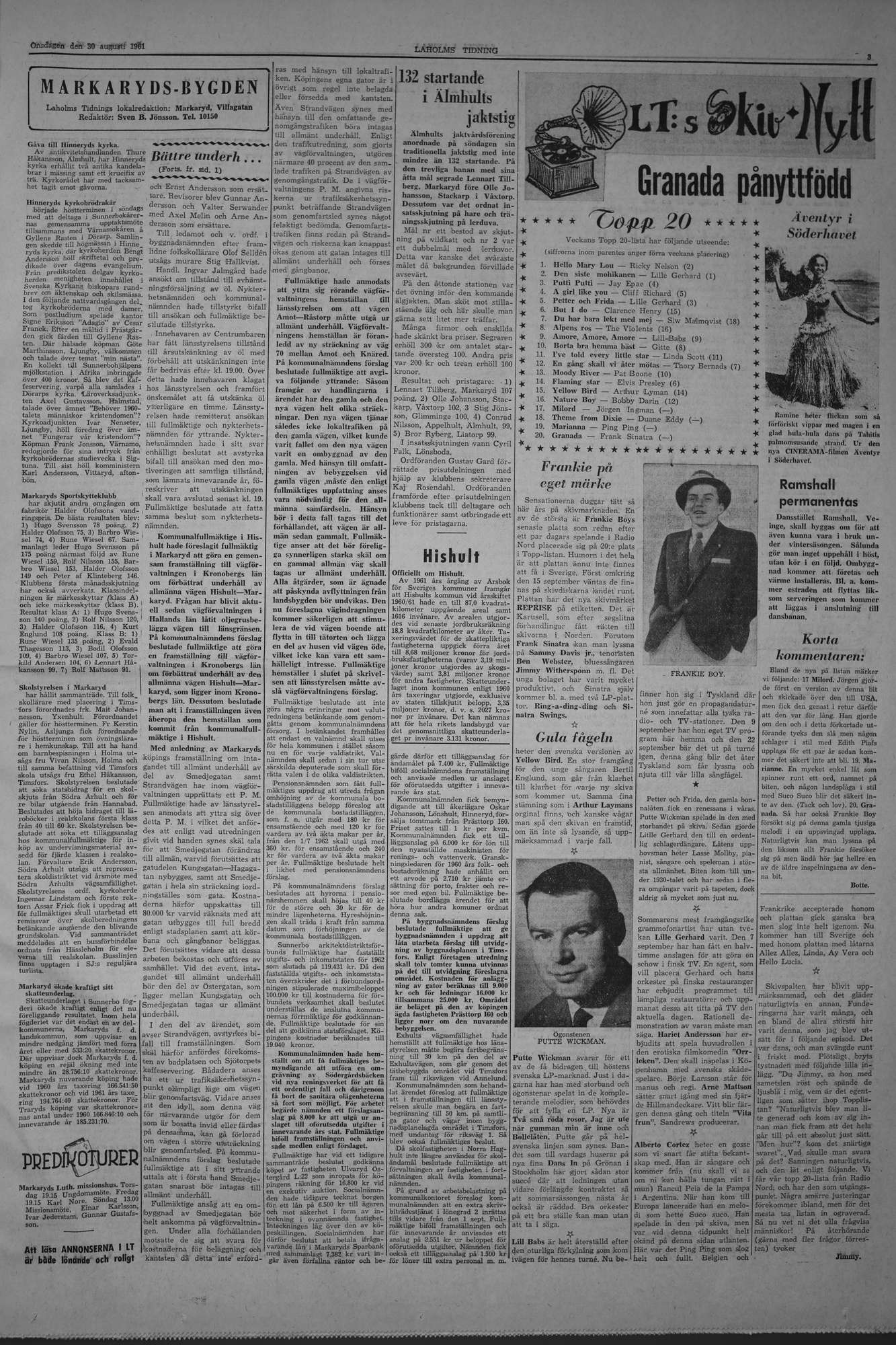 Laholms Tidning Onsdag 30 augusti 1961, sida 3