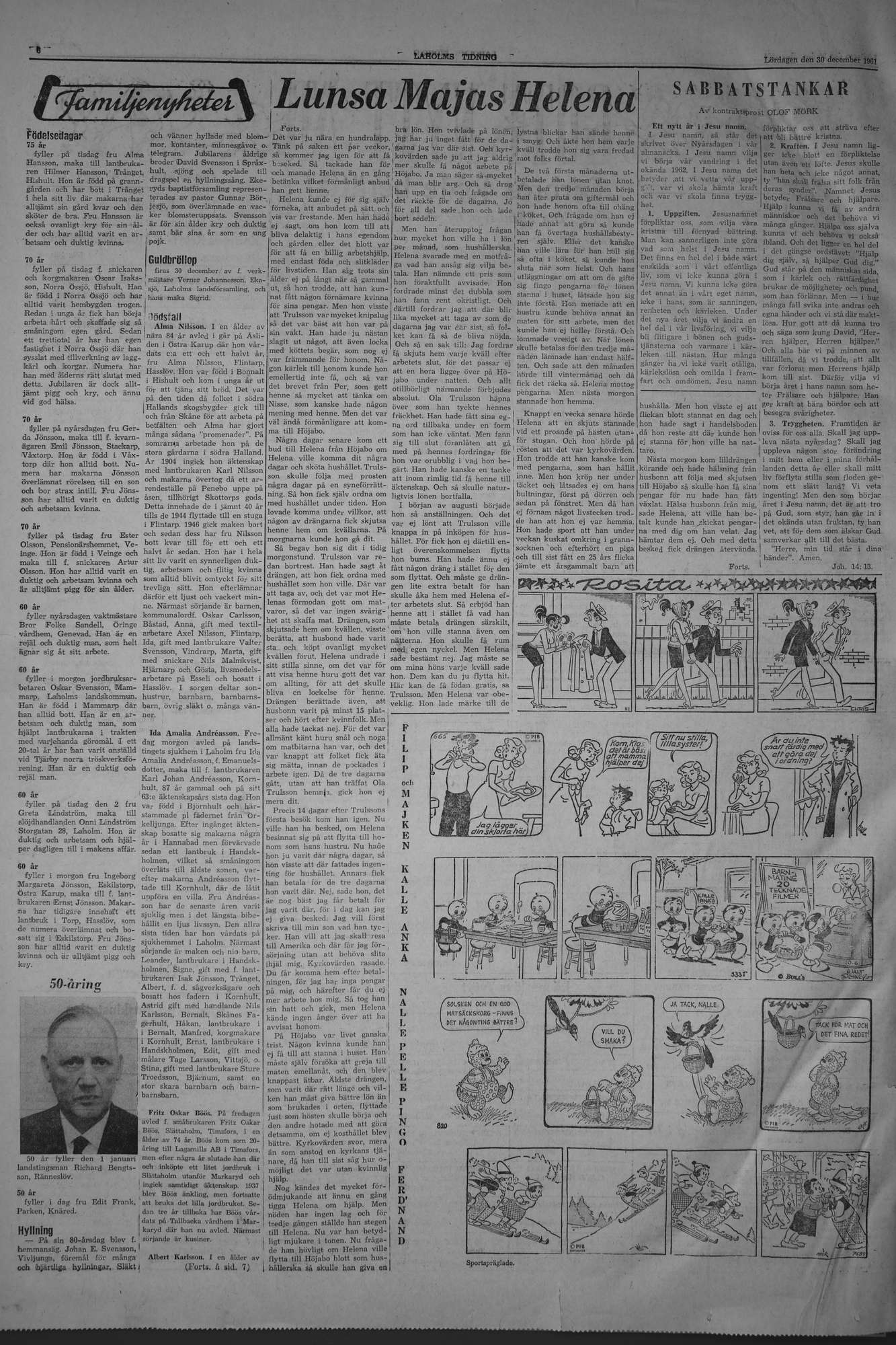 Laholms Tidning Lördag 30 december 1961, sida 6