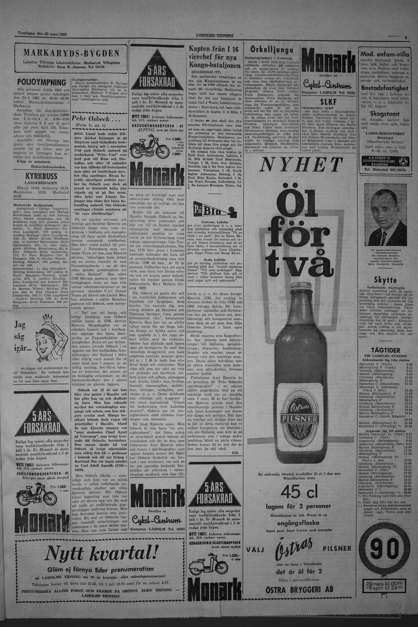Laholms Tidning Torsdag 30 mars 1961, sida 3