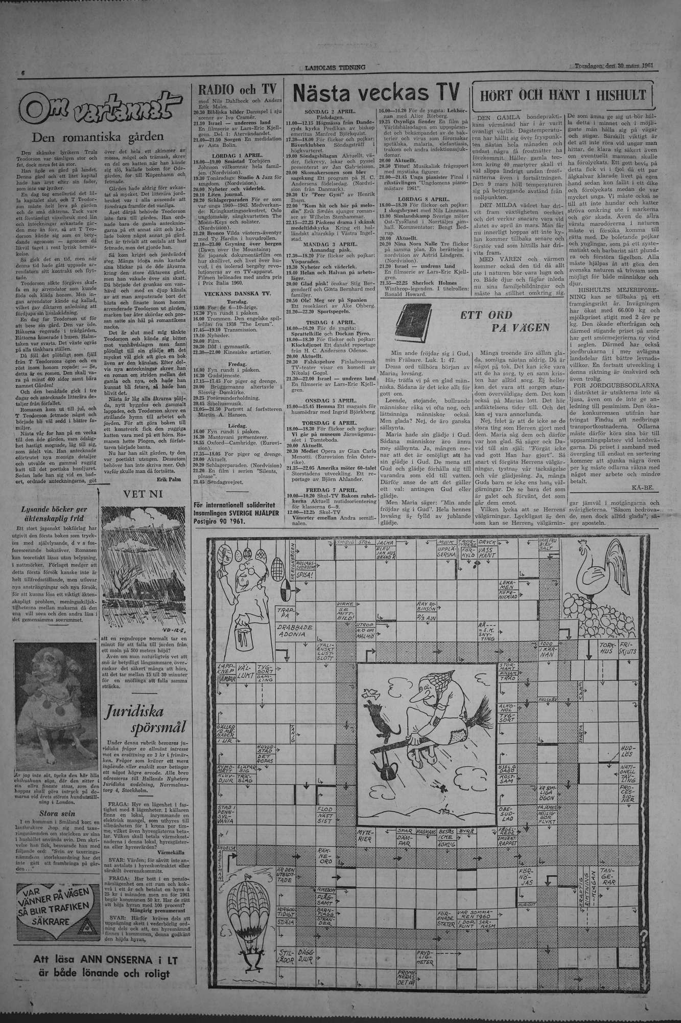 Laholms Tidning Torsdag 30 mars 1961, sida 6