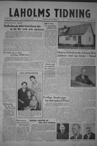 Förstasidan, Torsdag 30 november 1961