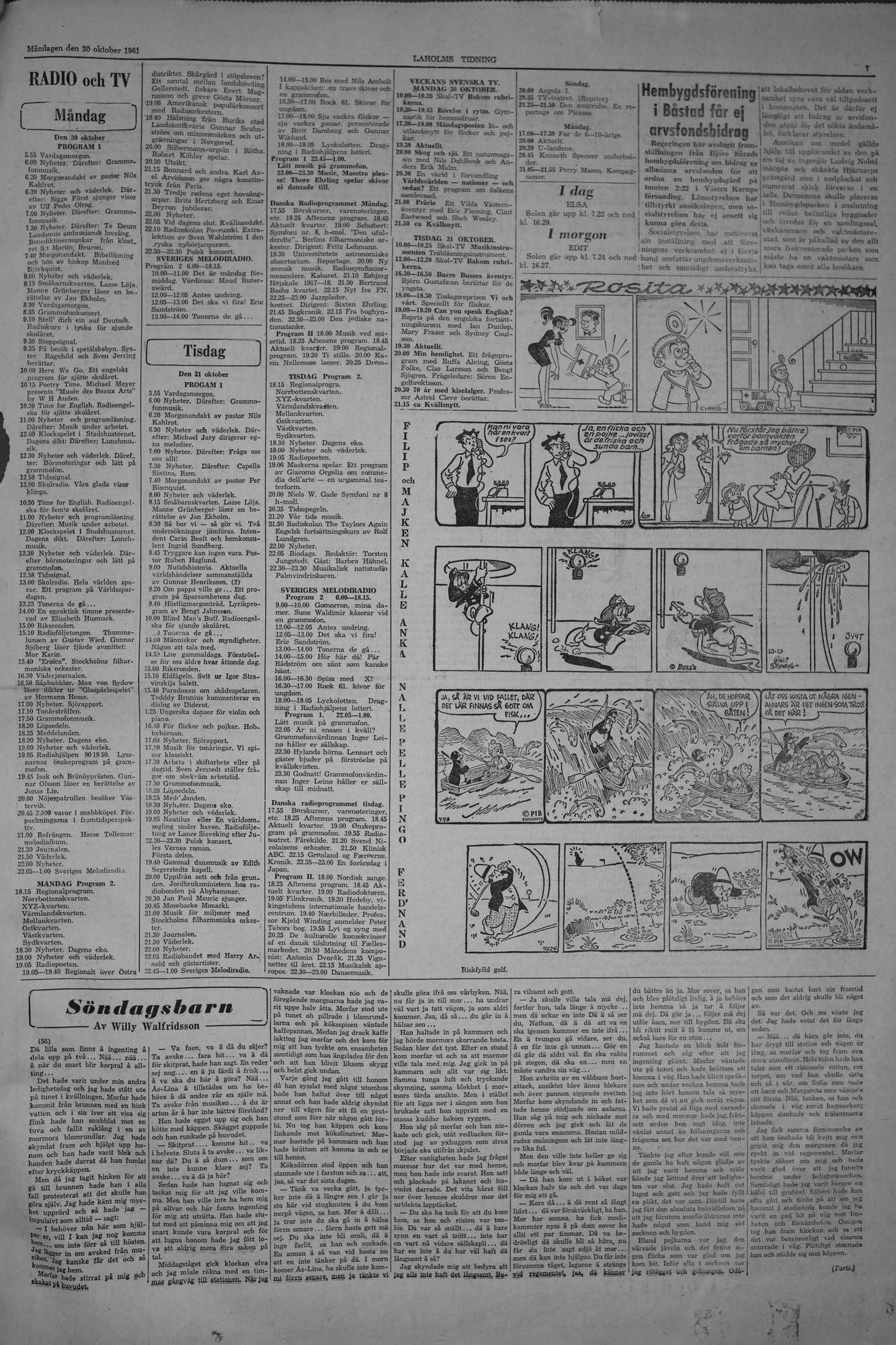 Laholms Tidning Måndag 30 oktober 1961, sida 7