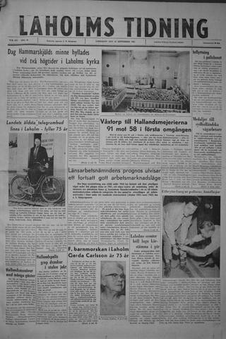 Förstasidan, Lördag 30 september 1961