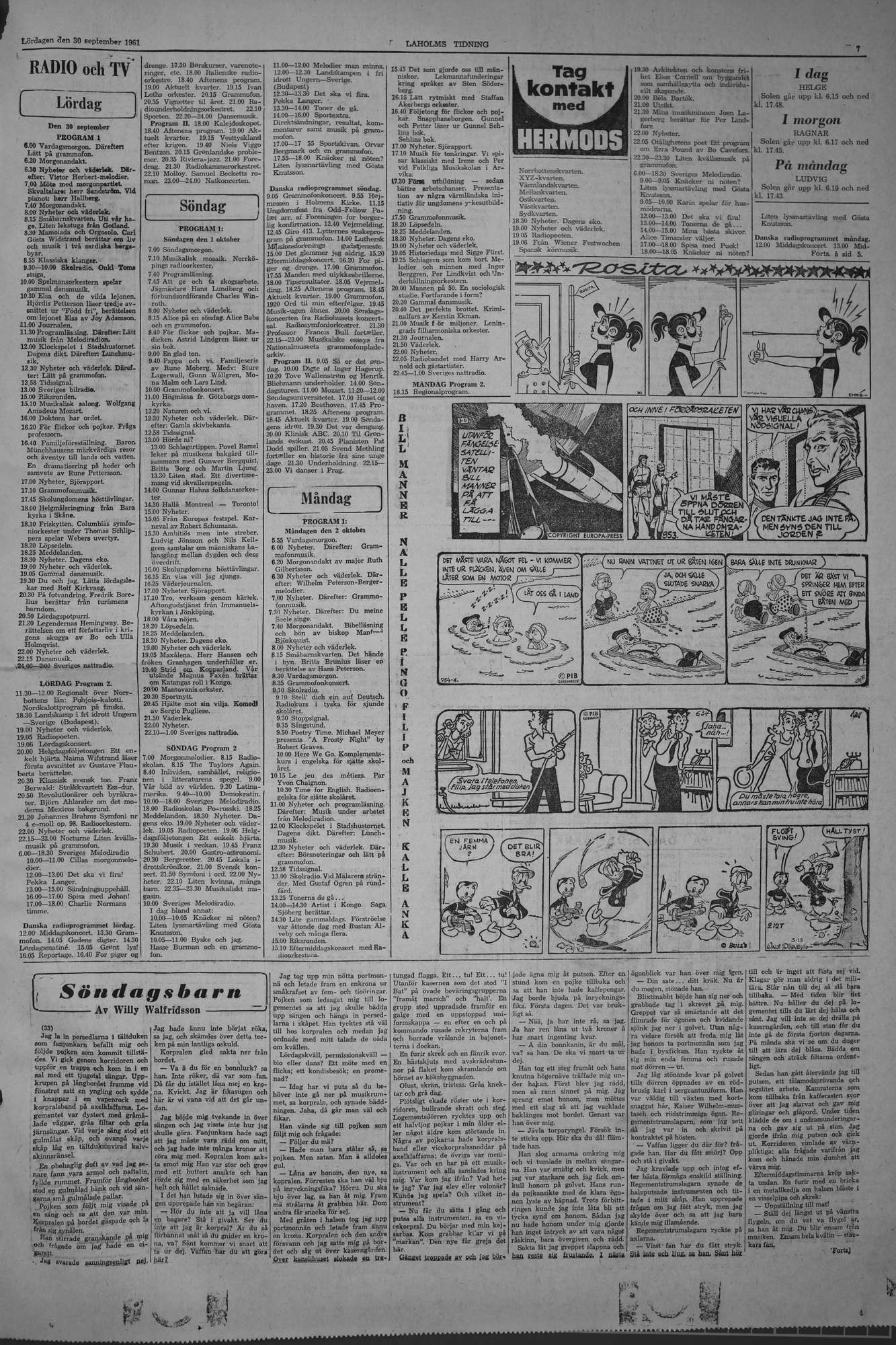 Laholms Tidning Lördag 30 september 1961, sida 7