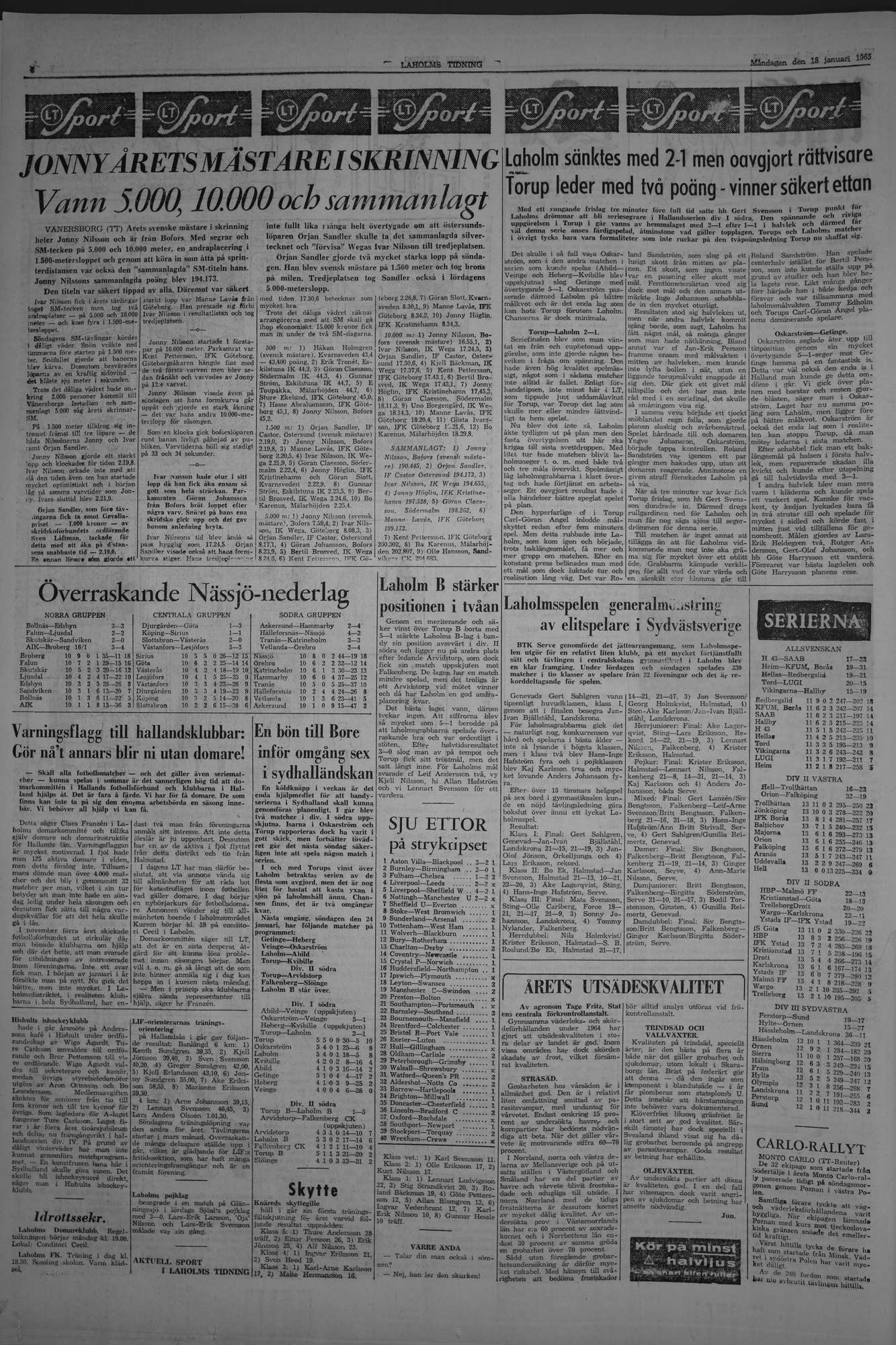 Laholms Tidning Måndag 18 januari 1965, sida 6