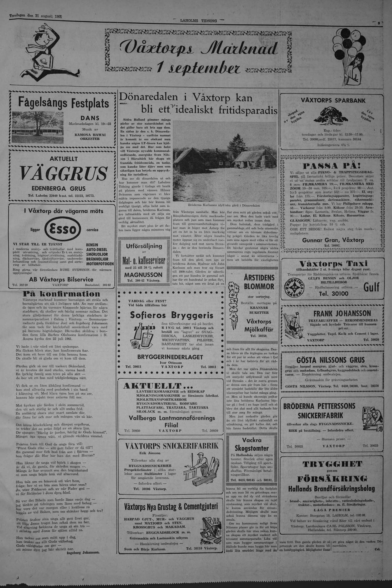 Laholms Tidning Torsdag 31 augusti 1961, sida 5