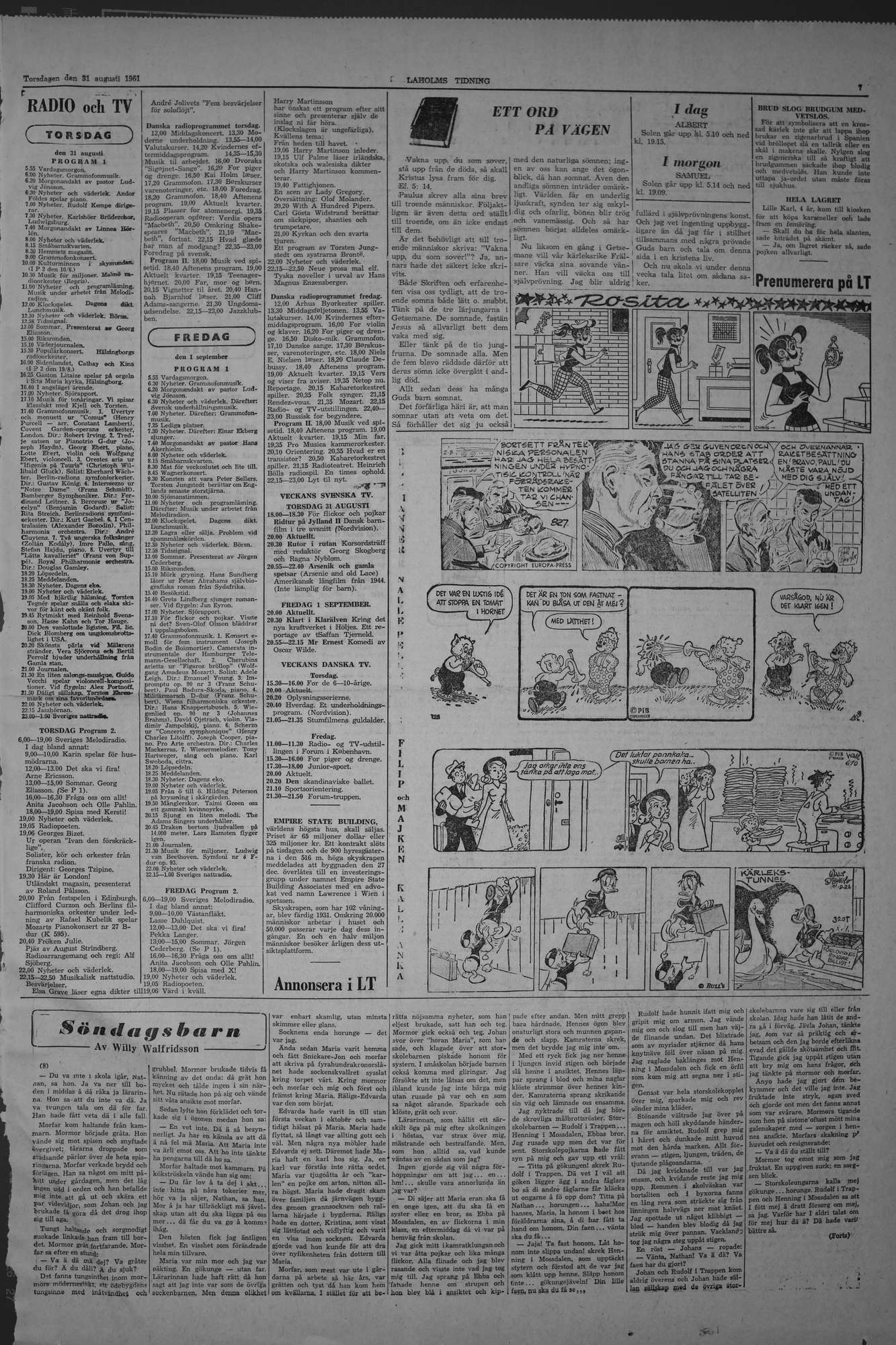 Laholms Tidning Torsdag 31 augusti 1961, sida 7